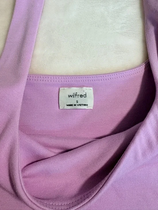 Wilfred Saturn Mini Dress Pink Wrap Tie Asymmetric Hem Square Neck Size S - Picture 6 of 11